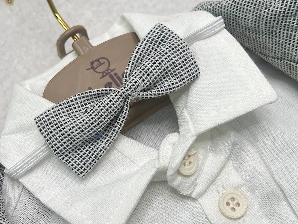 ست مجلسی شومیز و شلوار و جلیقه با پاپیون نوزادی bebelinna ترکیه