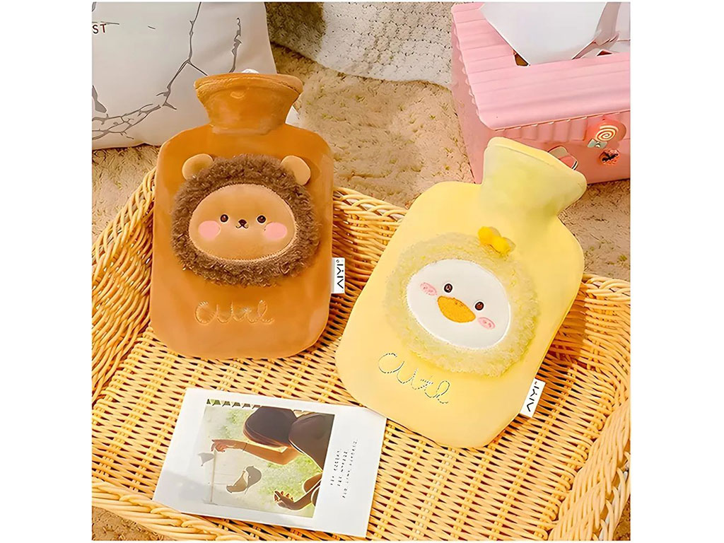 کیسه آب گرم نوزاد و کودک طرح مخملی سر حیوانات