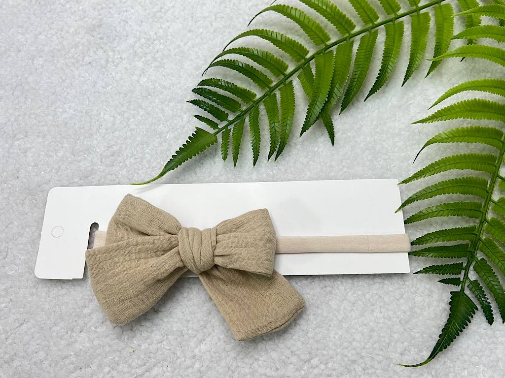 هدبند موسلین با پاپیون درشت دارای رنگ بندی