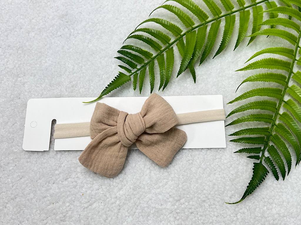 هدبند موسلین با پاپیون درشت دارای رنگ بندی