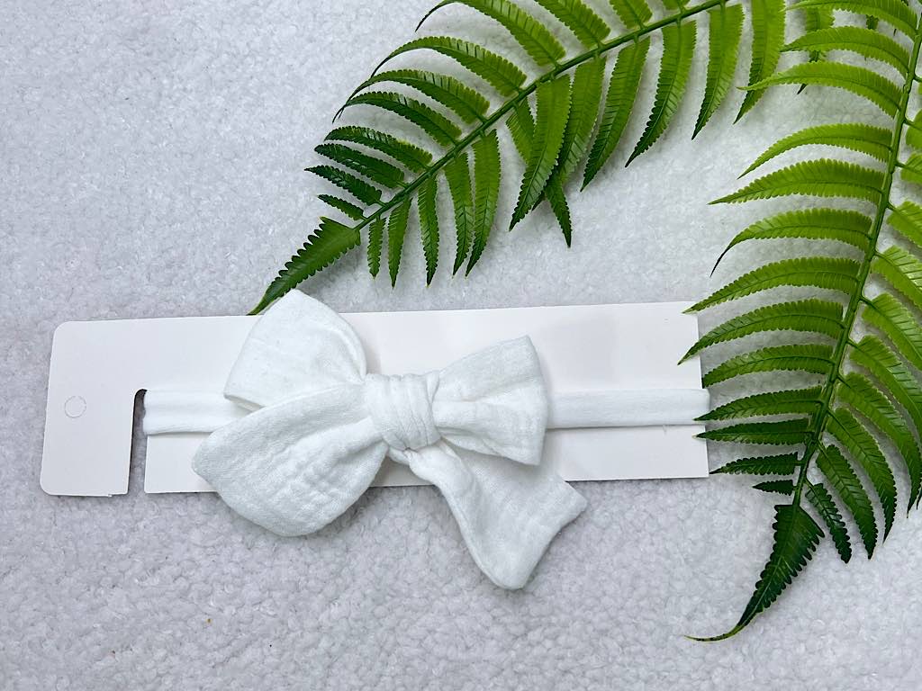 هدبند موسلین با پاپیون درشت دارای رنگ بندی