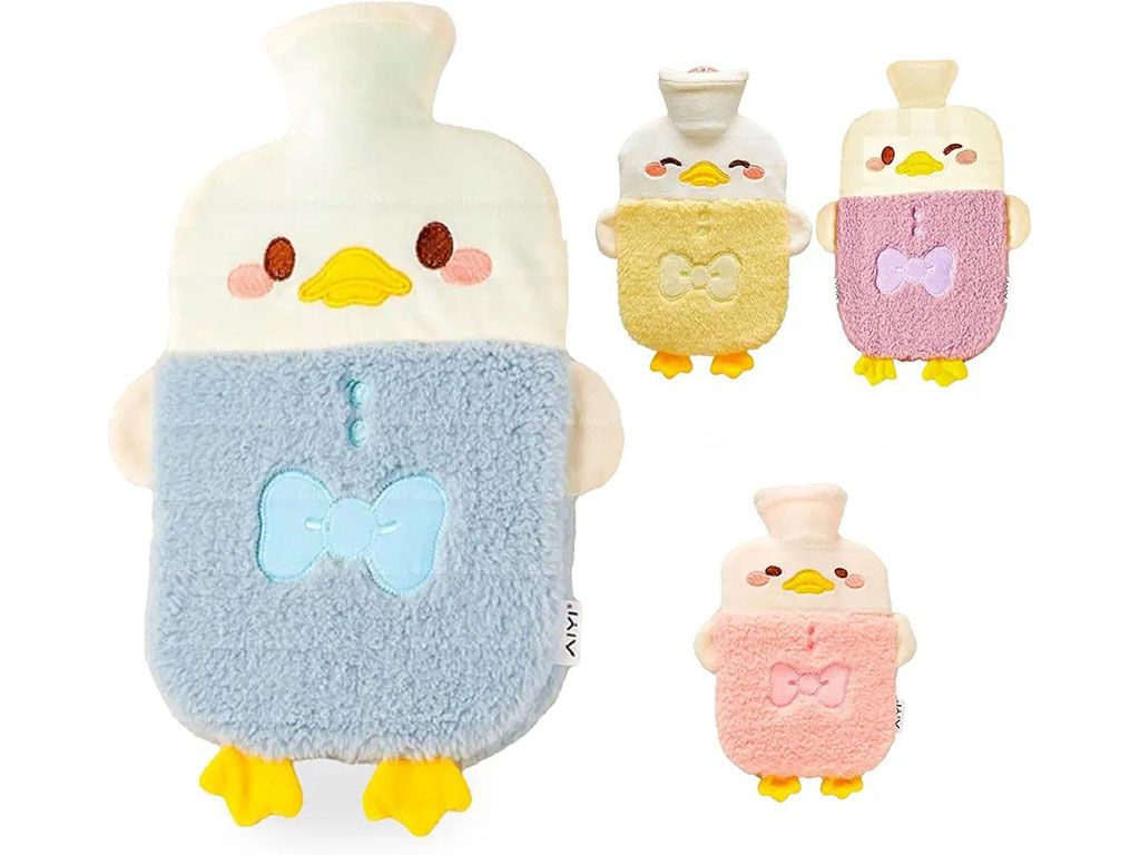 کیسه آب گرم نوزاد و کودک طرح مخملی پولیشی طرح اردک