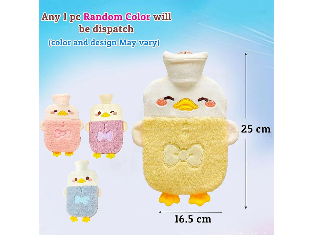 کیسه آب گرم نوزاد و کودک طرح مخملی پولیشی طرح اردک