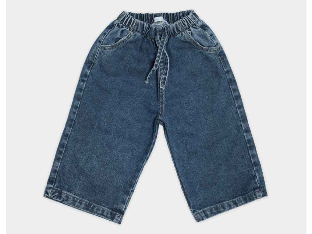 شلوار نیم بگ جین رنگ آبی تیره طرح zavosh پاپو papo