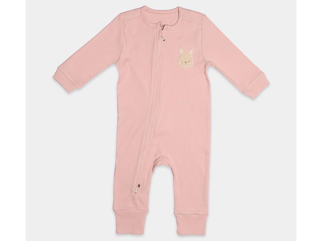 سرهمی نوزادی رنگ صورتی طرح خرگوش مدل nisa پاپو papo