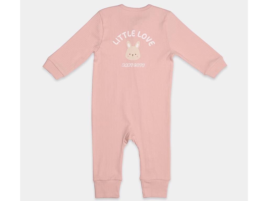 سرهمی نوزادی رنگ صورتی طرح خرگوش مدل nisa پاپو papo