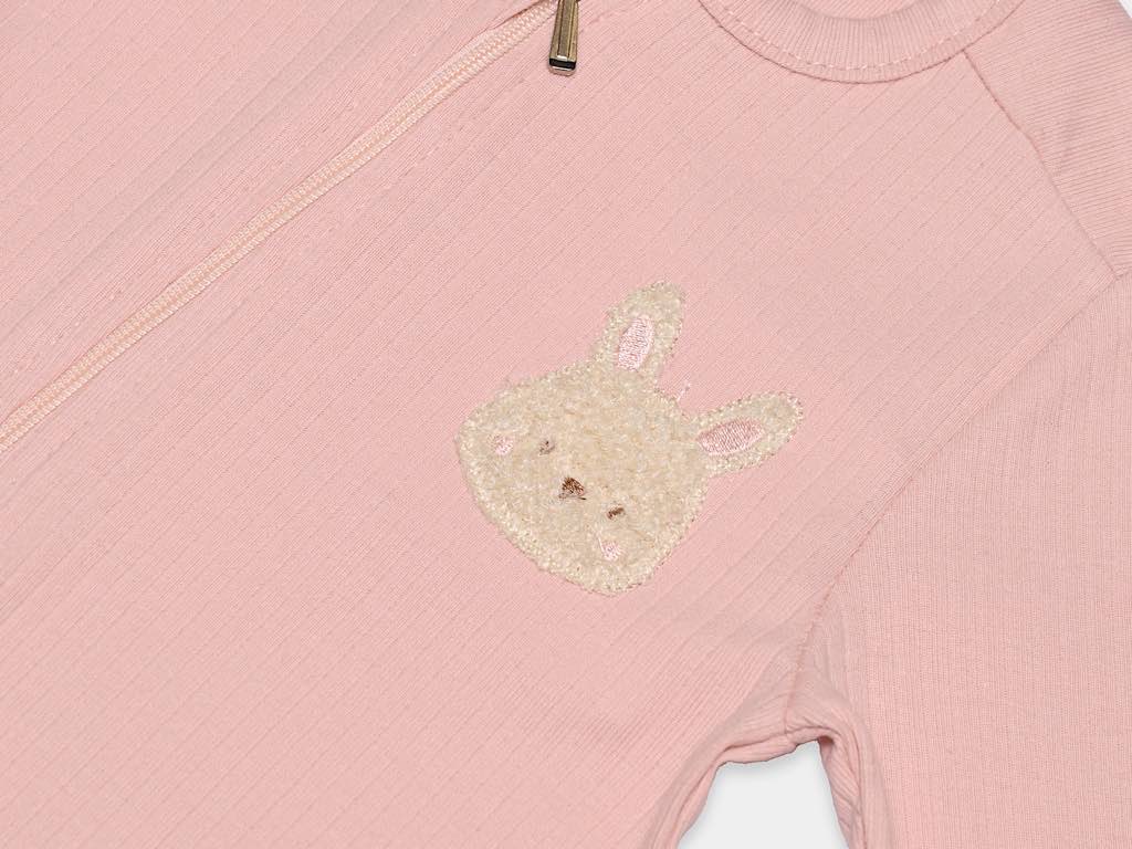 سرهمی نوزادی رنگ صورتی طرح خرگوش مدل nisa پاپو papo