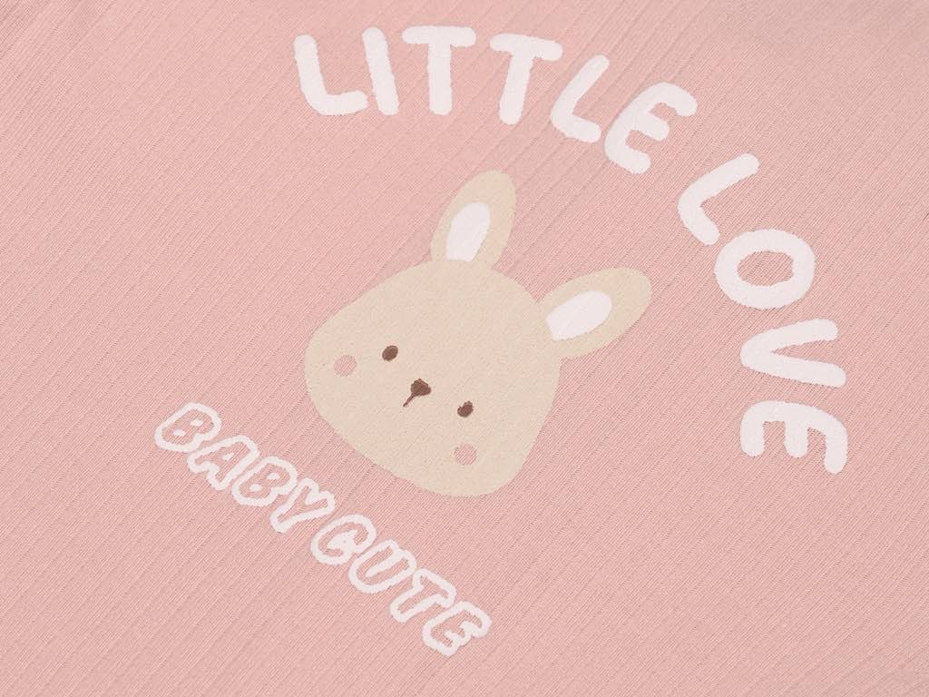 سرهمی نوزادی رنگ صورتی طرح خرگوش مدل nisa پاپو papo