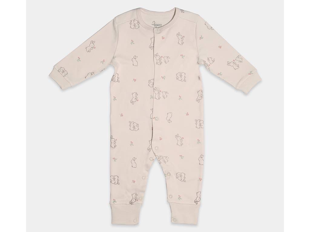 سرهمی نوزادی رنگ کرم طرح خرگوش مدل zhiana  پاپو papo