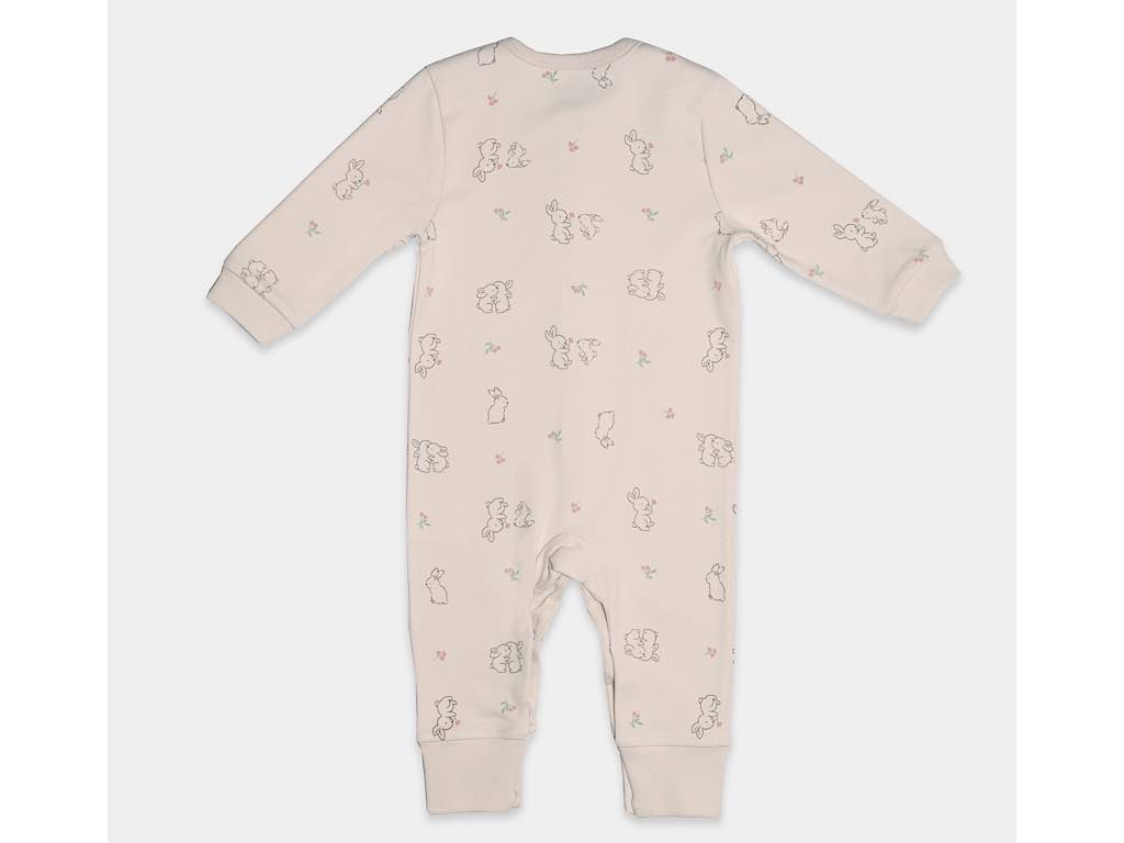 سرهمی نوزادی رنگ کرم طرح خرگوش مدل zhiana  پاپو papo