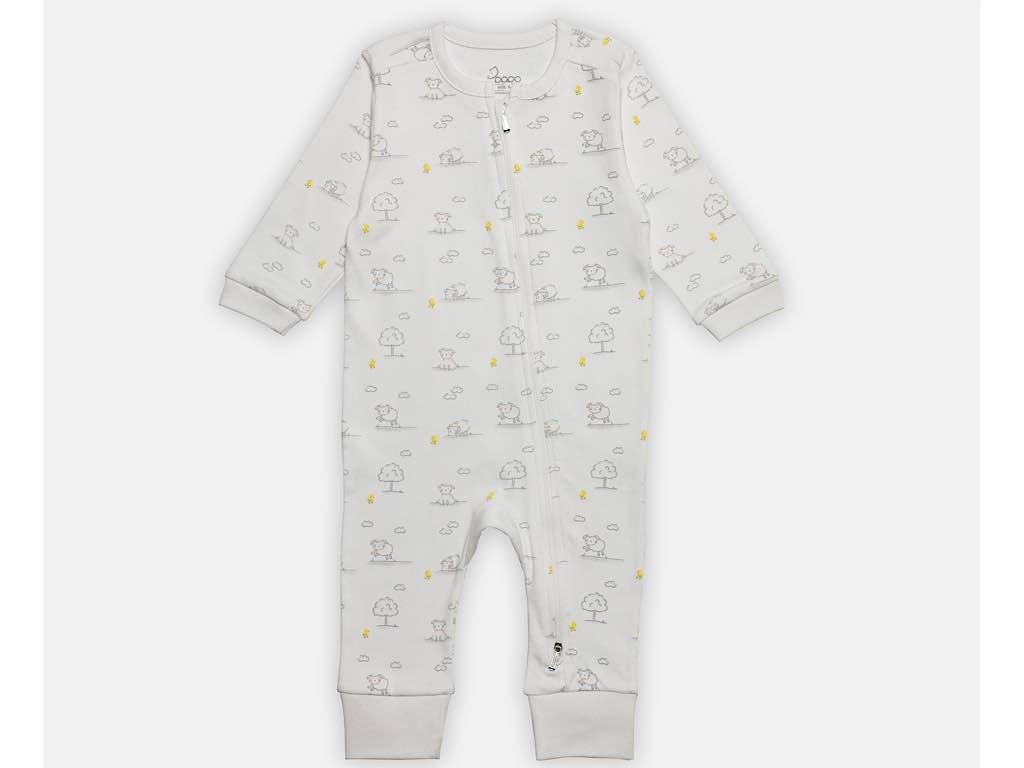 سرهمی نوزادی رنگ کرم سفید طرح گوسفند مدل SERIRA پاپو papo