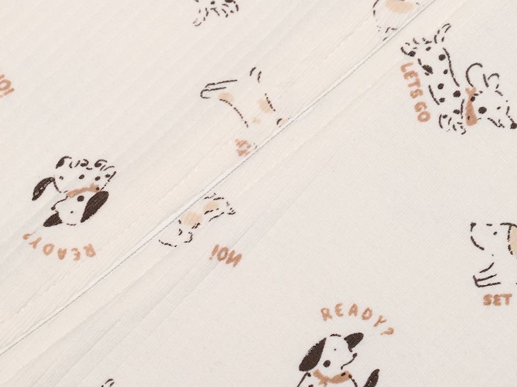 رامپر نوزاد و کودک رنگ شیری طرح سگ با مدل ARSHAVIN پاپو PAPO