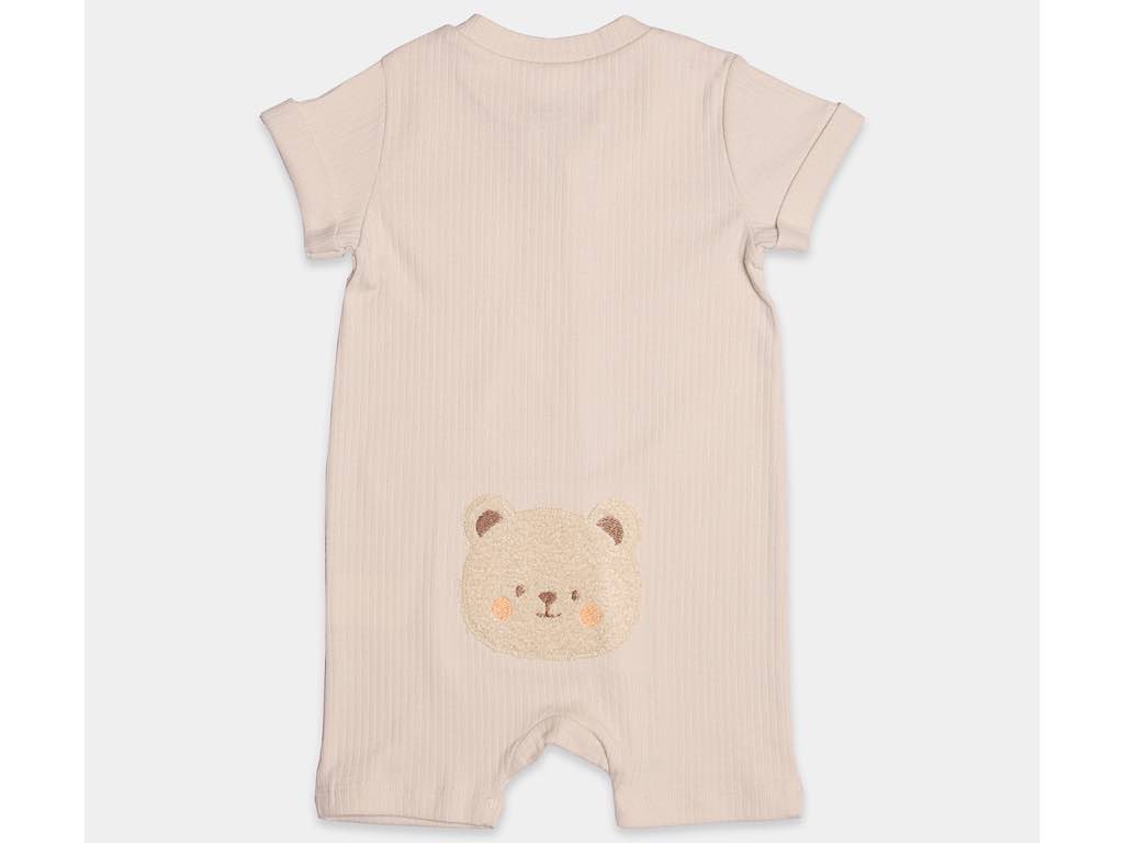 رامپر نوزاد و کودک رنگ کرم روشن طرح تدی برجسته با مدل Arista پاپو PAPO