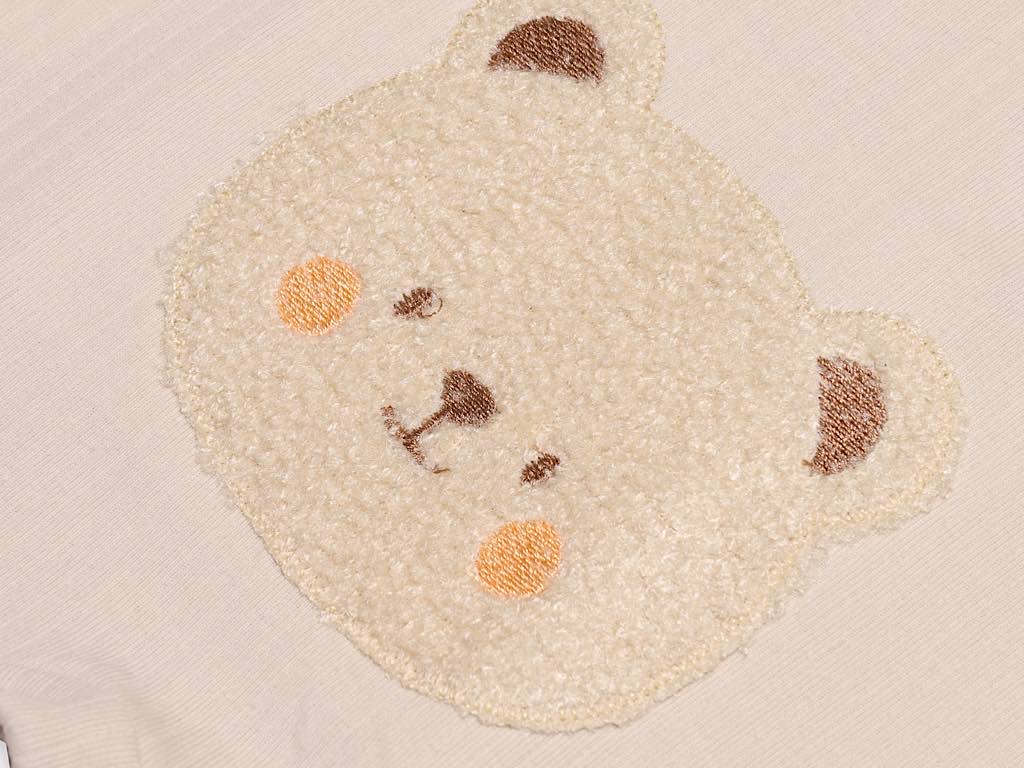 رامپر نوزاد و کودک رنگ کرم روشن طرح تدی برجسته با مدل Arista پاپو PAPO