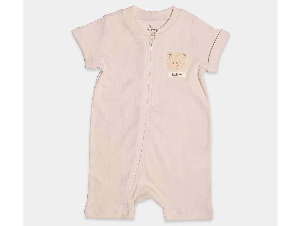 رامپر نوزاد و کودک رنگ کرم روشن طرح تدی برجسته با مدل Arista پاپو PAPO