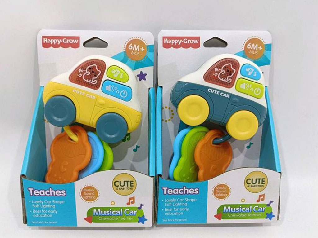 دندانگیر و جا سوئیچی موزیکال و چراغدار happy grow