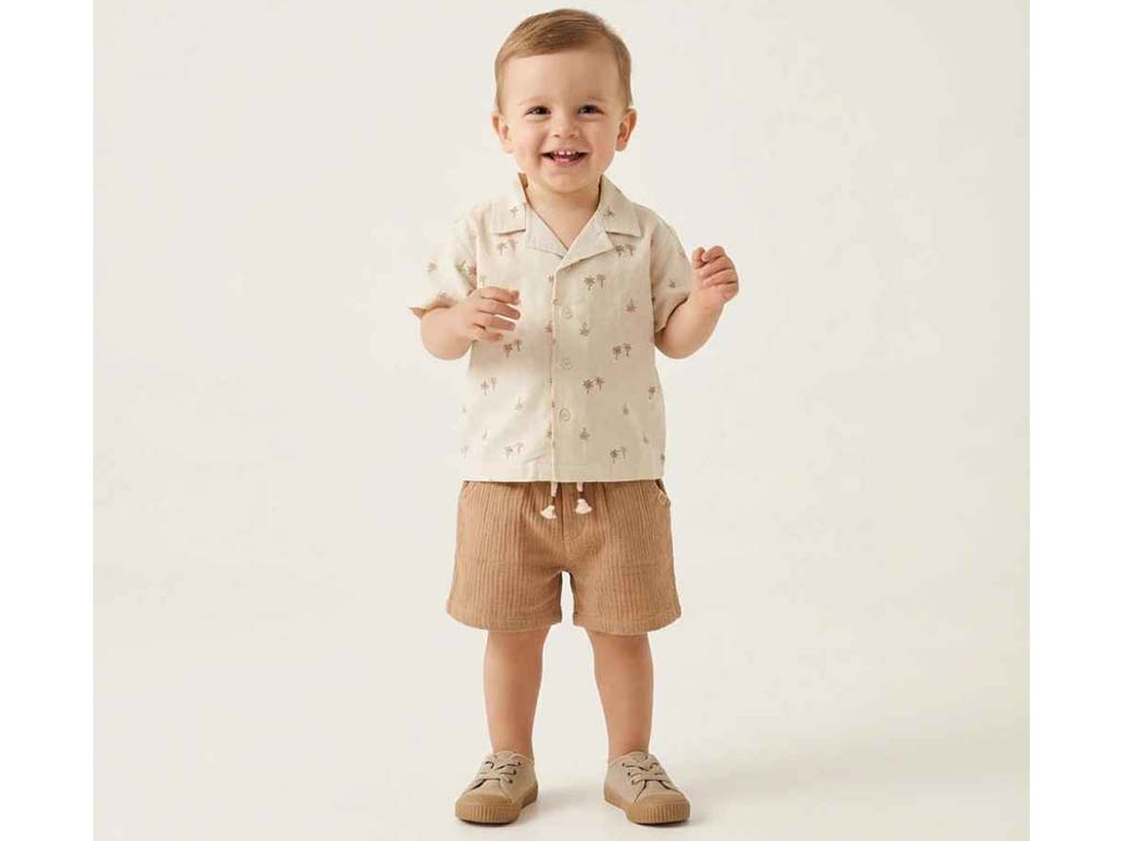 شومیز و شلوارک نخی پسرانه طرح هاوایی مدل  radman پاپو papo