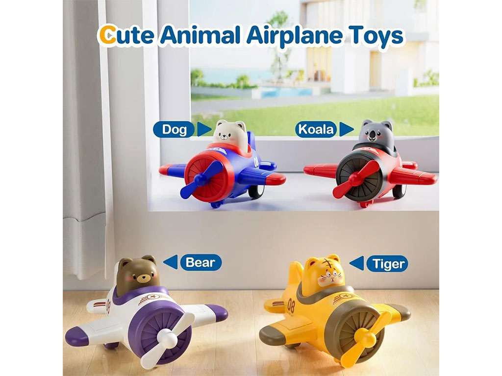 هواپیما فشاری اسباب بازی حیوانات