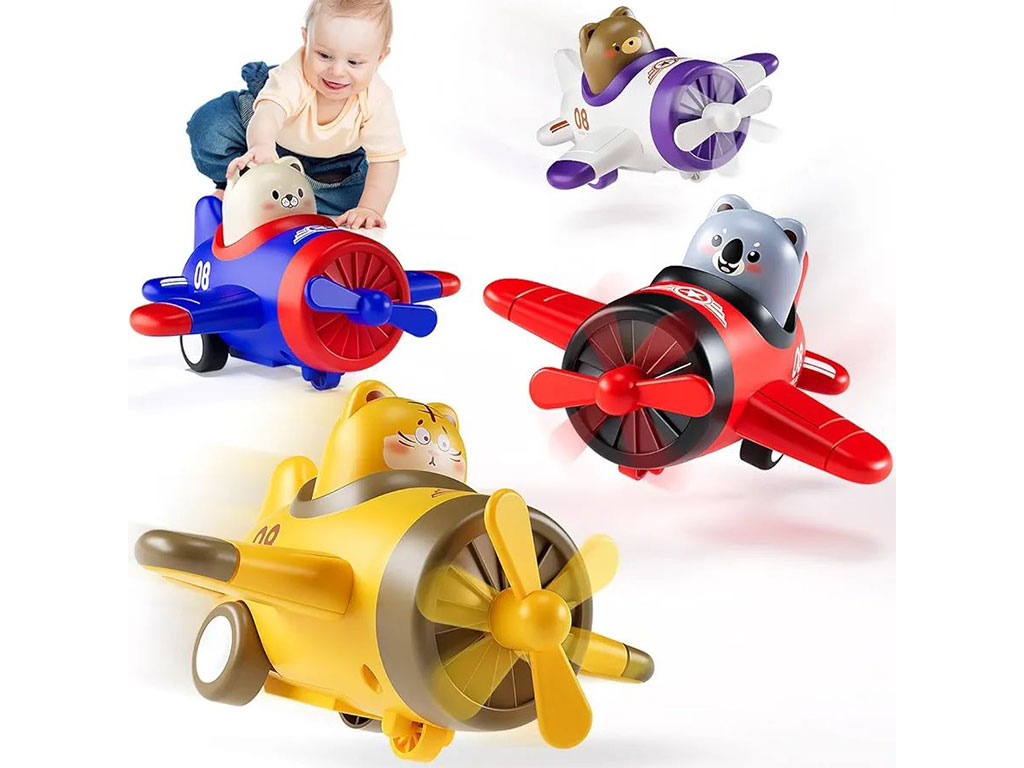 هواپیما فشاری اسباب بازی حیوانات