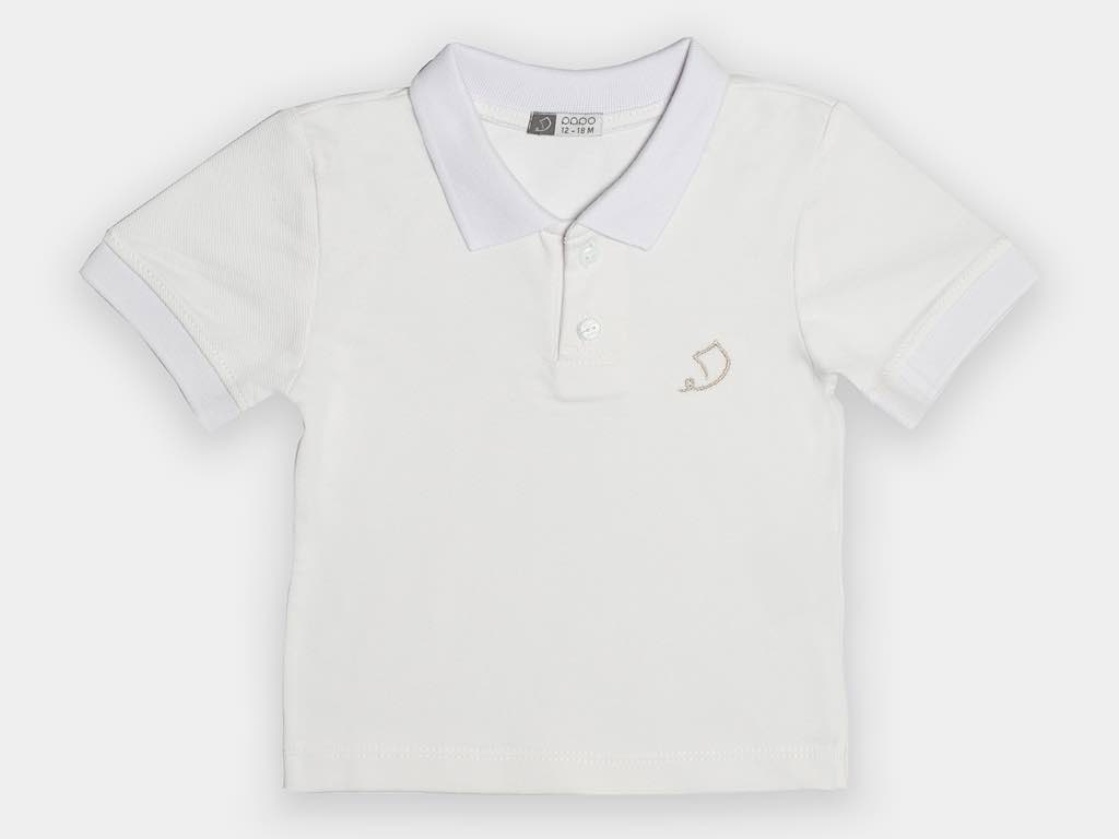 تیشرت و شلوارک پیشبندی نوزادی پسرانه رنگ کرم مدل Mehrad پاپو papo