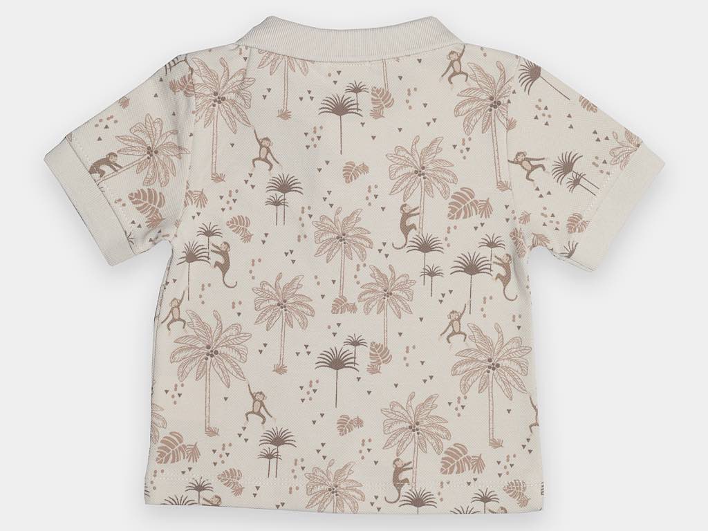 تیشرت جودون و شلوارک کتان پسرانه طرح نخل و میمون مدل karoun پاپو papo