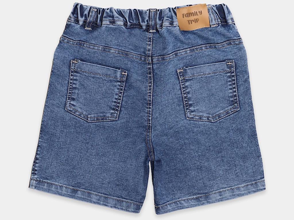 تیشرت و شلوارک جین پسرانه طرح ببر موتور سوار مدل fardad پاپو papo