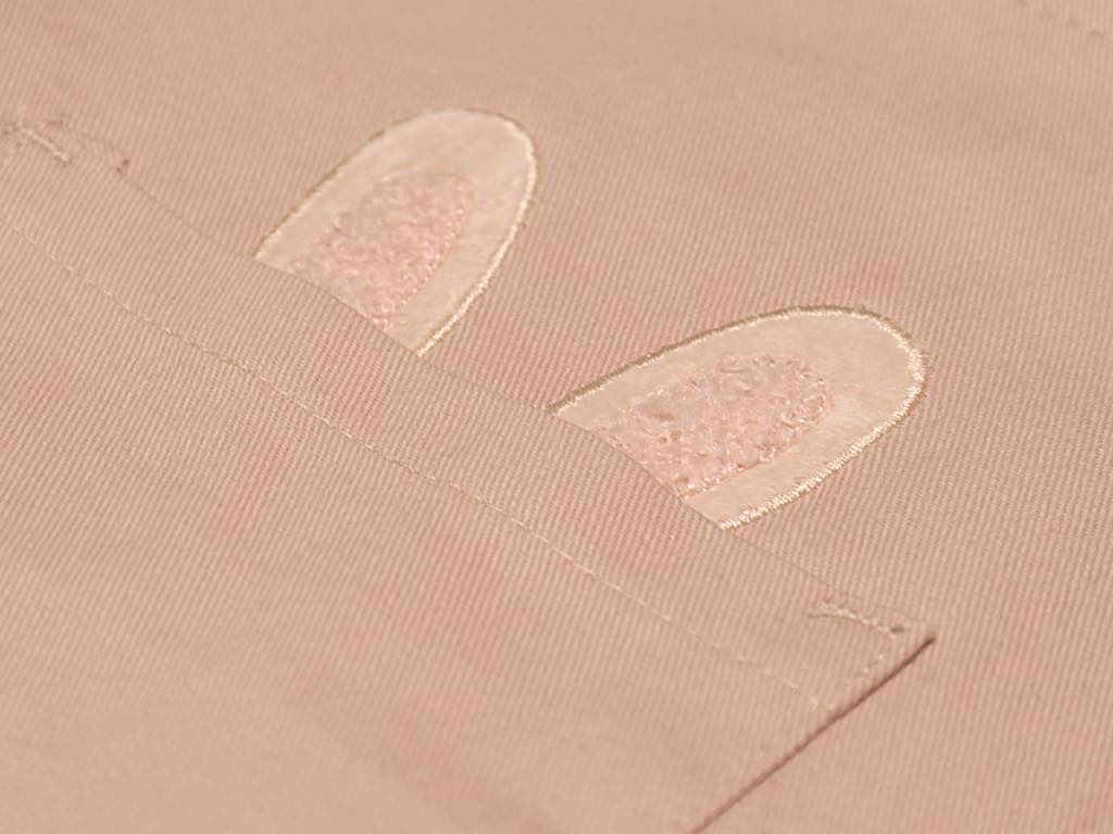 تیشرت و شلوارک پیشبندی نوزادی دخترانه رنگ صورتی چرک طرح خرگوش مدل SEPIDEH پاپو papo