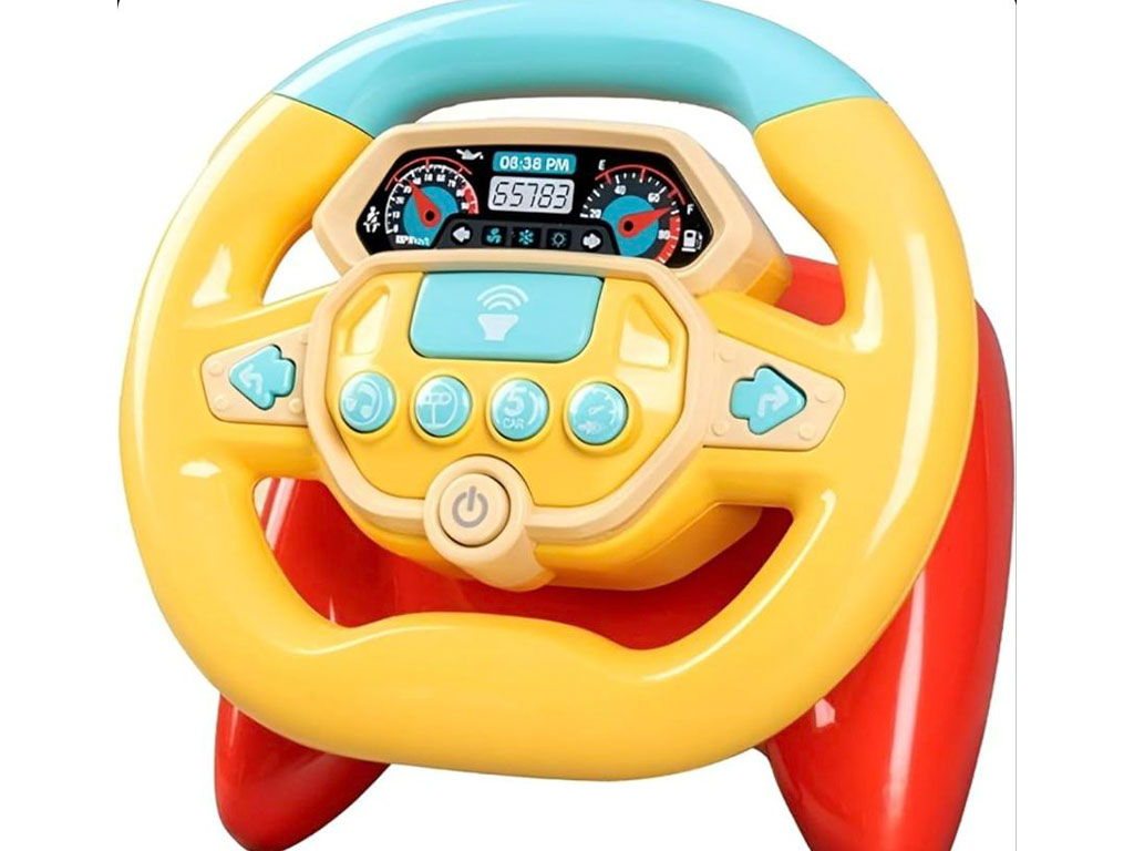 فرمان ماشین موزیکال و چراغ داردارای پایه چسبان  اسباب بازی