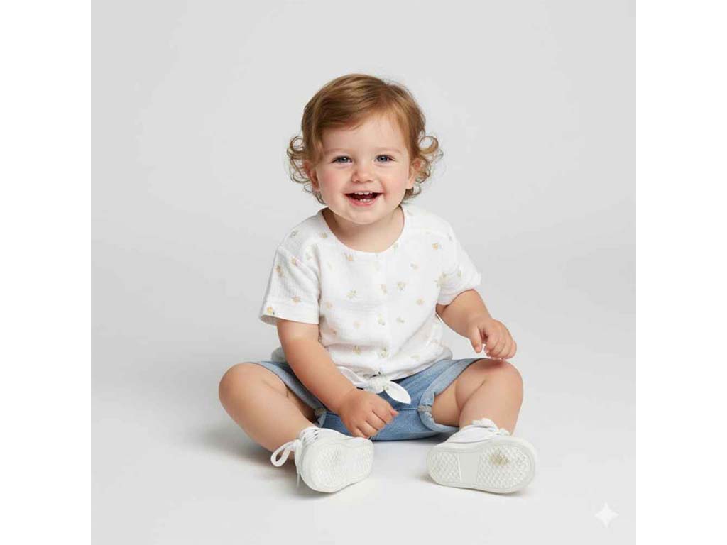 شومیز و شلوارک جین دخترانه طرح گل  مدل  ZHILA پاپو papo