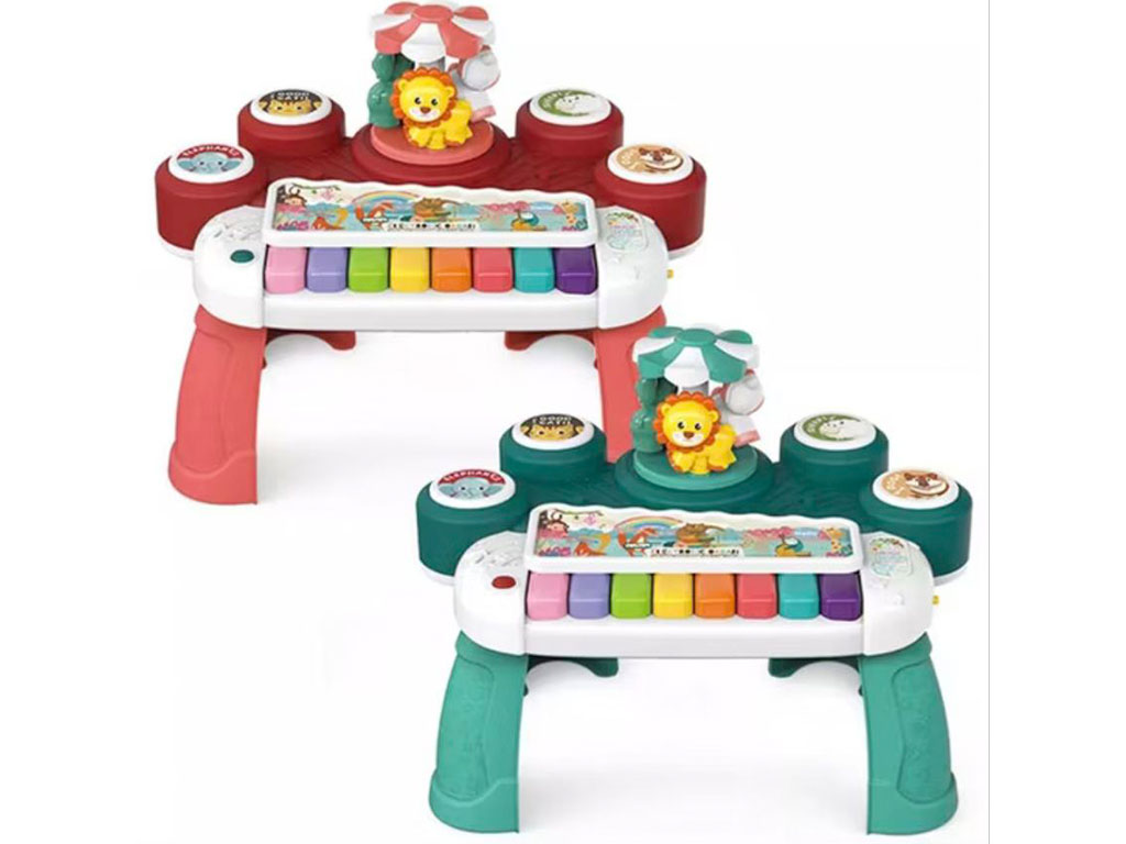 پیانو و جاز پایه دار دارای چرخ و فلک موزیکال طرح حیوانات