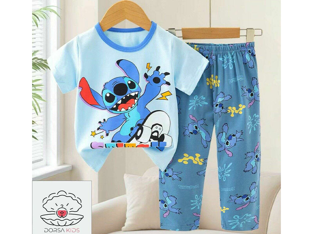 ست لباس بلوز و شلوار راحتی استیج آبی