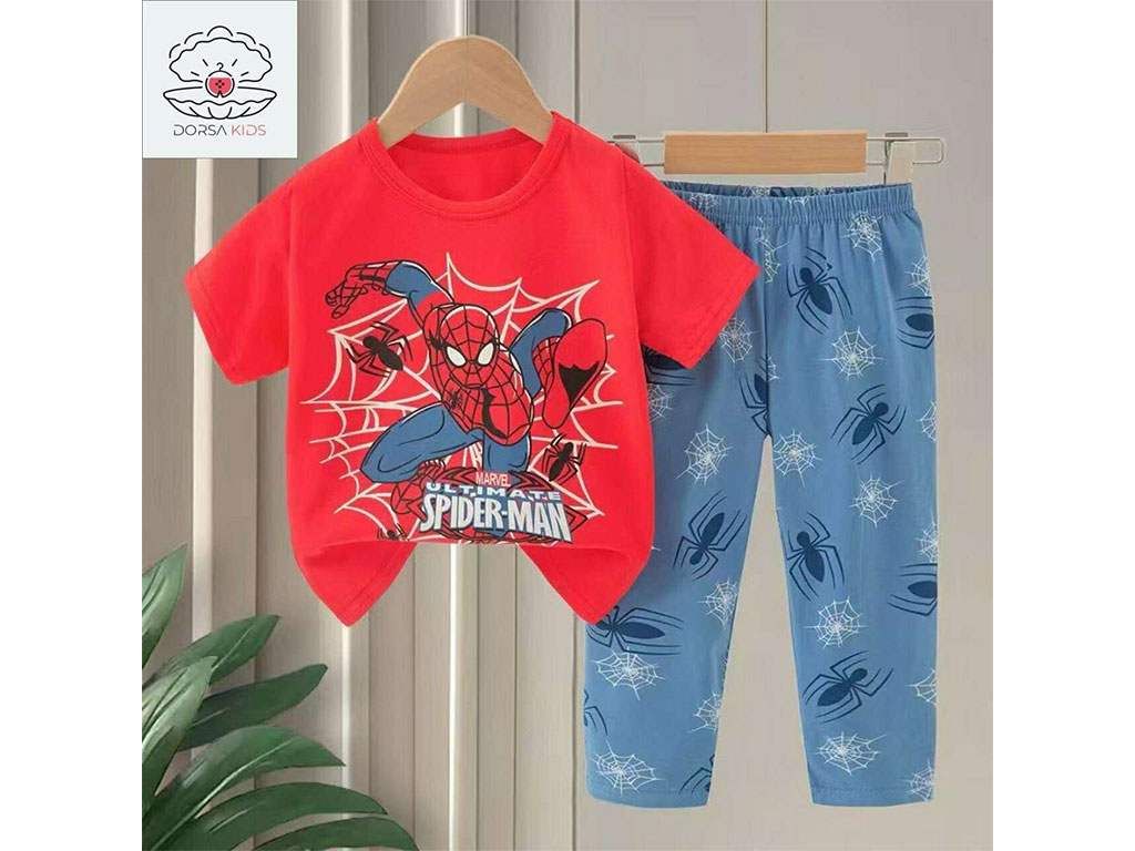 ست لباس بلوز و شلوار راحتی اسپایدرمن قرمز
