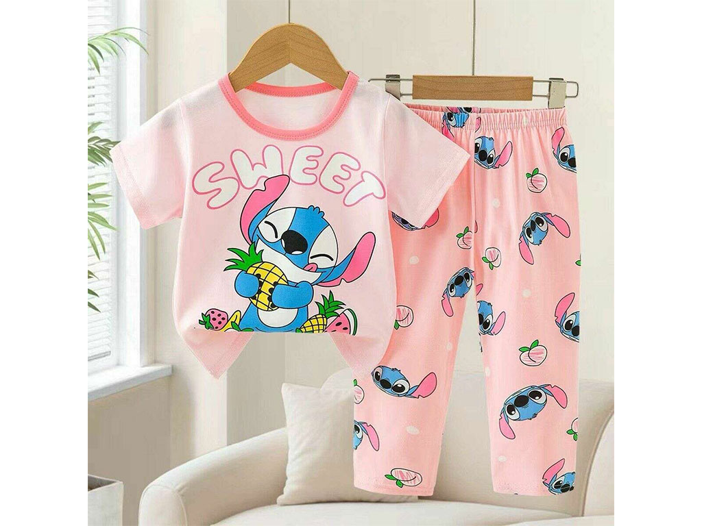 ست لباس بلوز و شلوار راحتی استیج و میوه صورتی