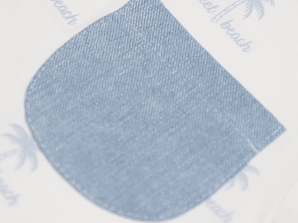 تیشرت و شلوارک جین پسرانه طرح نخل آبی  سوار مدل Samin پاپو papo