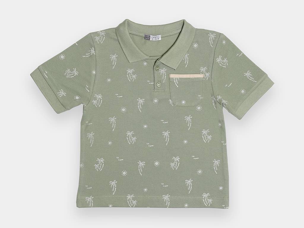 تیشرت و شلوارک کتان پسرانه طرح نخل  و خورشید مدل arshama پاپو papo