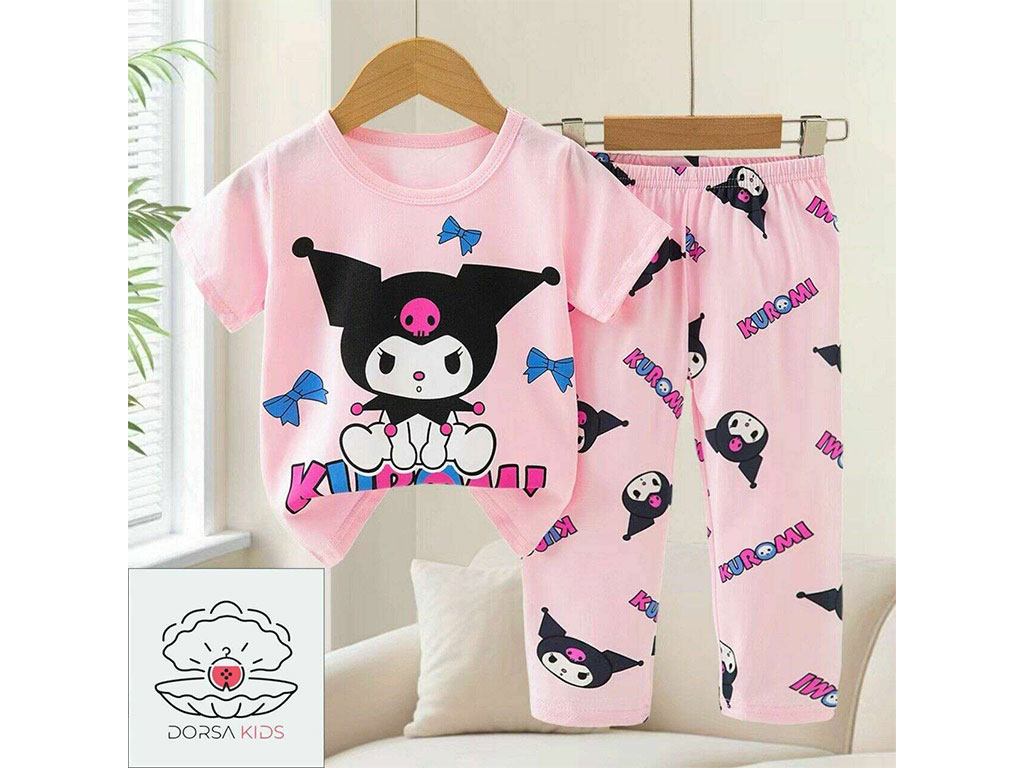 ست لباس بلوز و شلوار راحتی کرومی صورتی