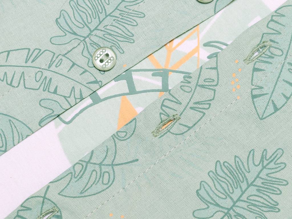 ست تیشرت، شومیز و شلوارک جین نوزادی پسرانه طرح هاوایی مدل Sahand  پاپو papo