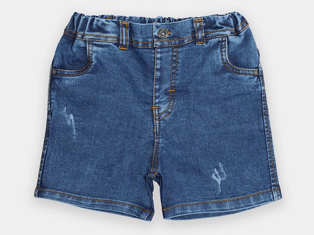 ست تیشرت، شومیز و شلوارک جین نوزادی پسرانه طرح هاوایی مدل Sahand  پاپو papo