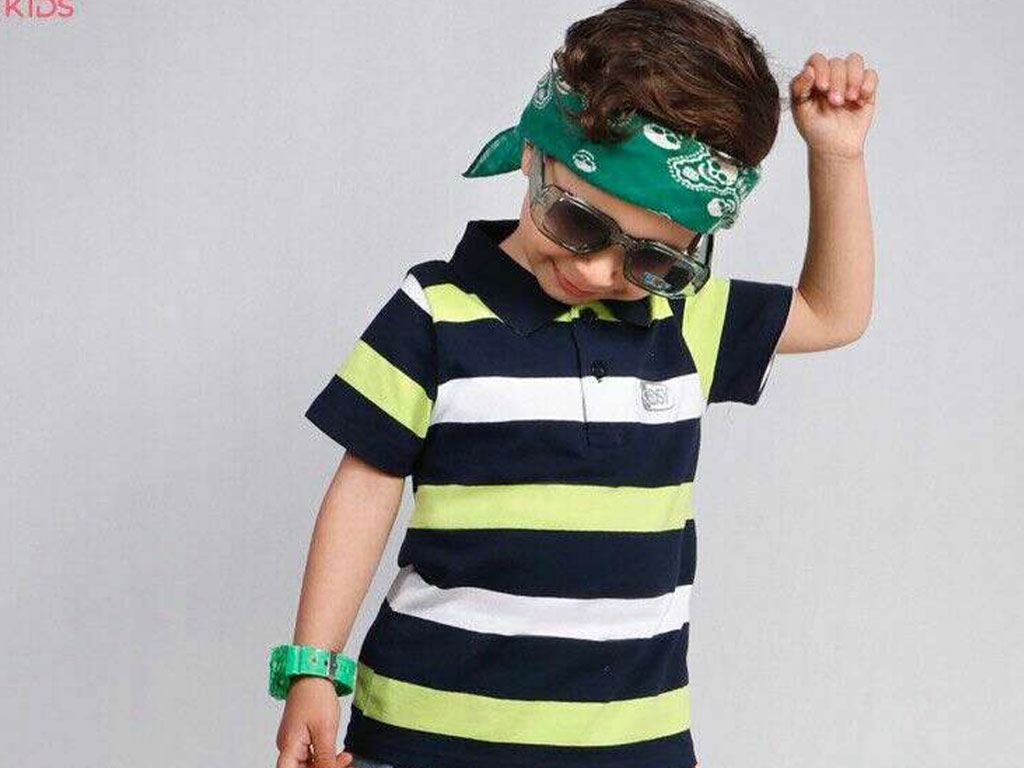 پلوشرت آستین کوتاه نوزاد و کودک پسرانه چند رنگ کیدز kids