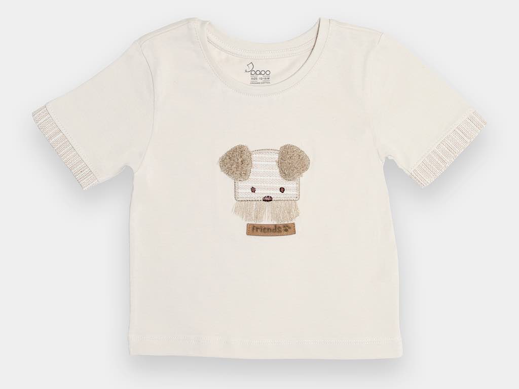 تیشرت و شلوارک با پیشبند دستمال گردنی پسرانه طرح سگ مدل Partya پاپو papo