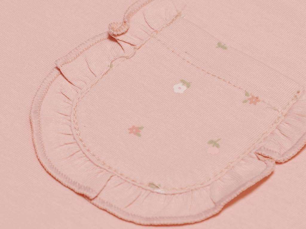 تیشرت و شلوارک جین دخترانه صورتی رنگ طرح گل  مدل  PARASTOO پاپو papo