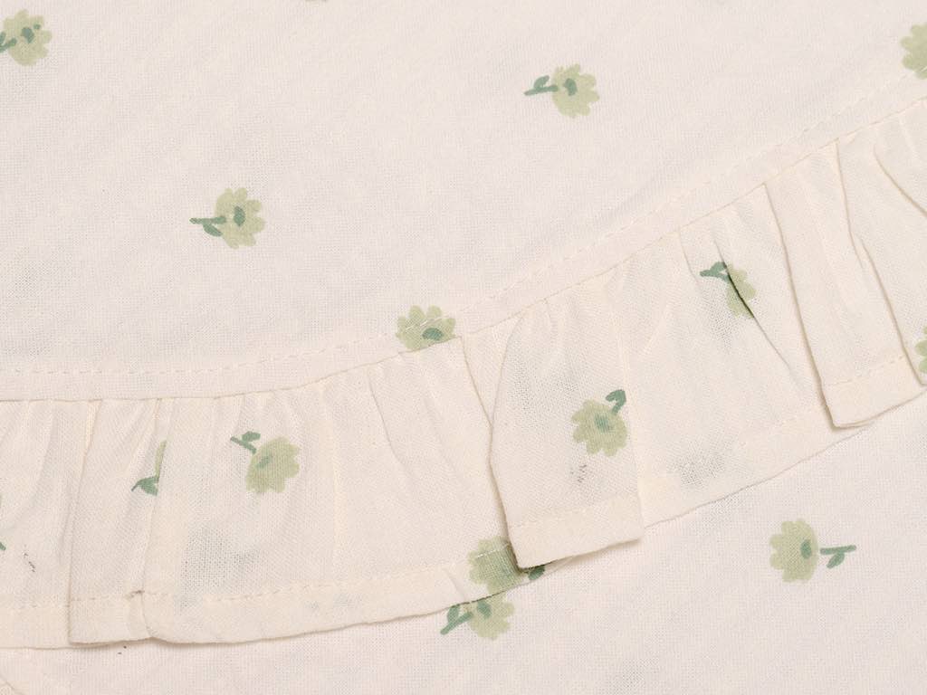 شومیز و شلوارک سبز کاهویی دخترانه طرح گل  مدل  bita پاپو papo