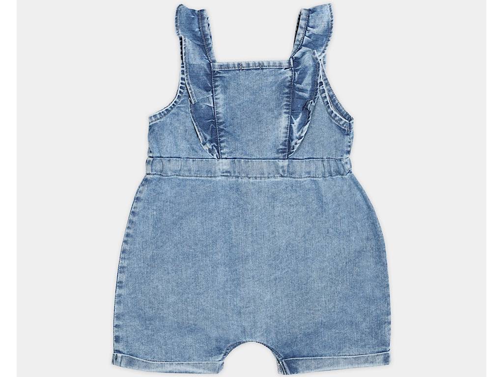 رامپر جین با هدبند نوزادی دخترانه  طرح sanita  پاپو papo