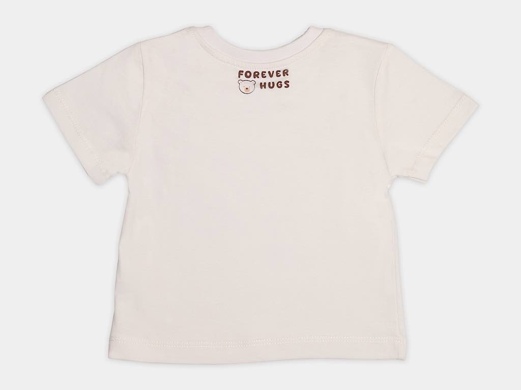 تیشرت و شلوارک پیشبندی نوزادی پسرانه طرح تدی  رنگ کرم مدل mahyar پاپو papo