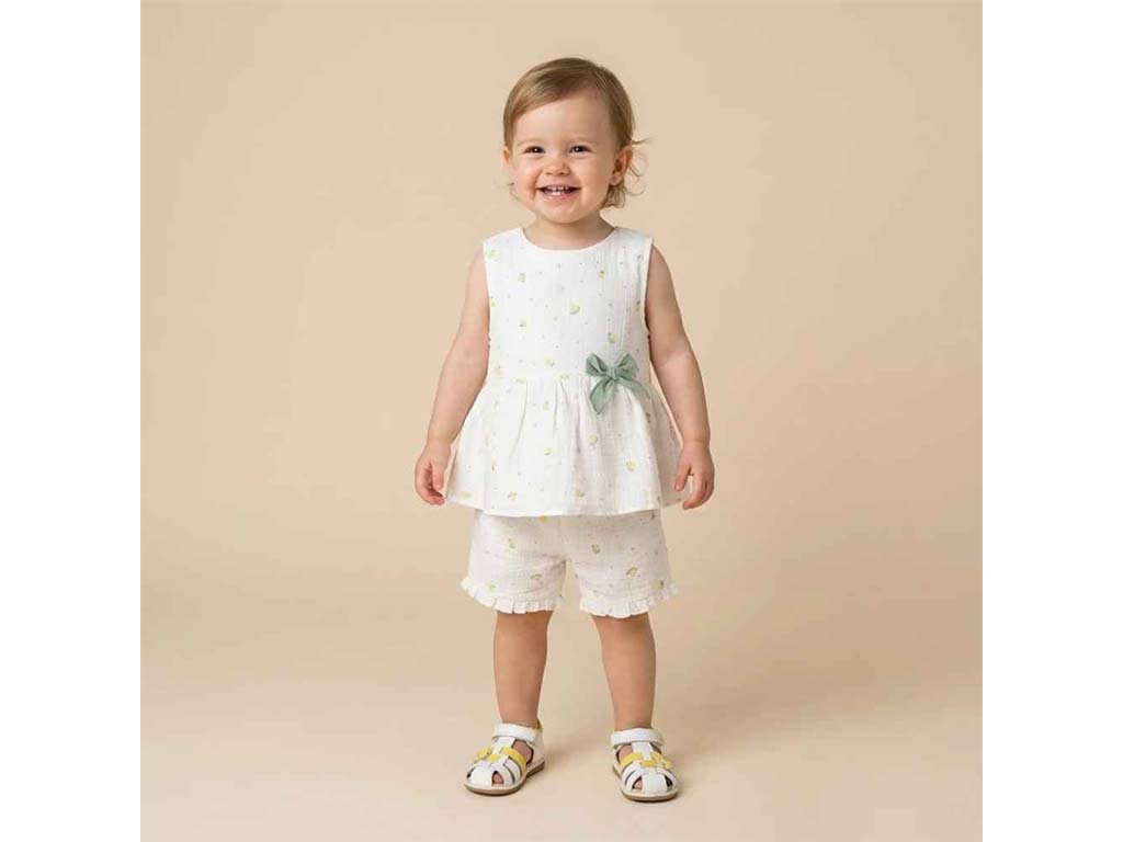 تونیک و شلوارک  طرح لیمو دخترانه مدل  sorour پاپو papo