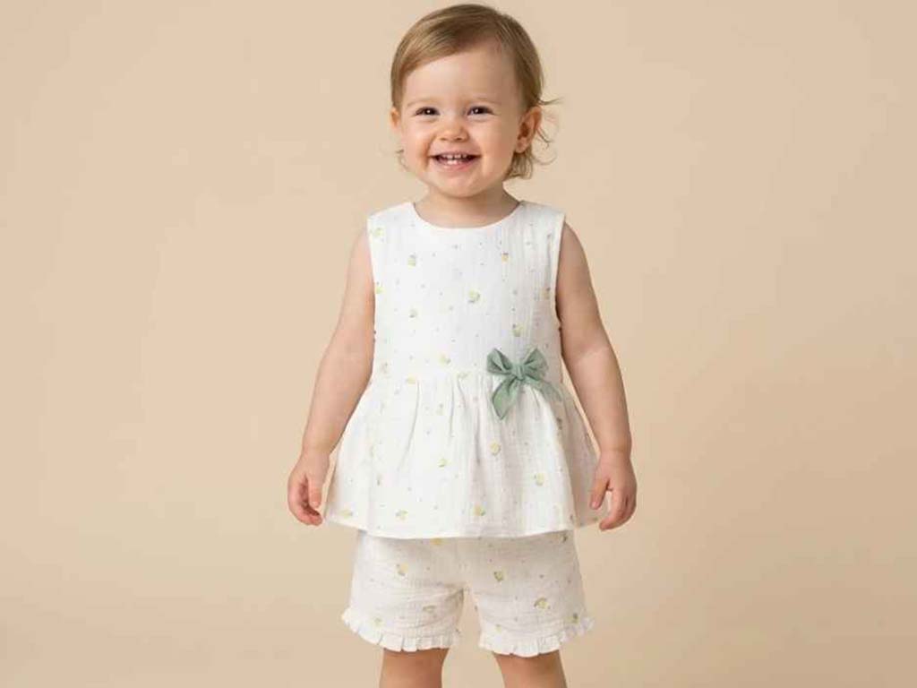 تونیک و شلوارک  طرح لیمو دخترانه مدل  sorour پاپو papo