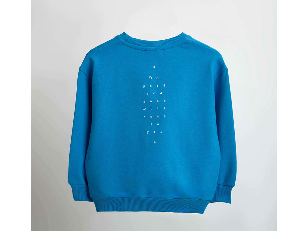 بلوز آستین بلند دورس رنگ آبی طرح H بشیر Bashir