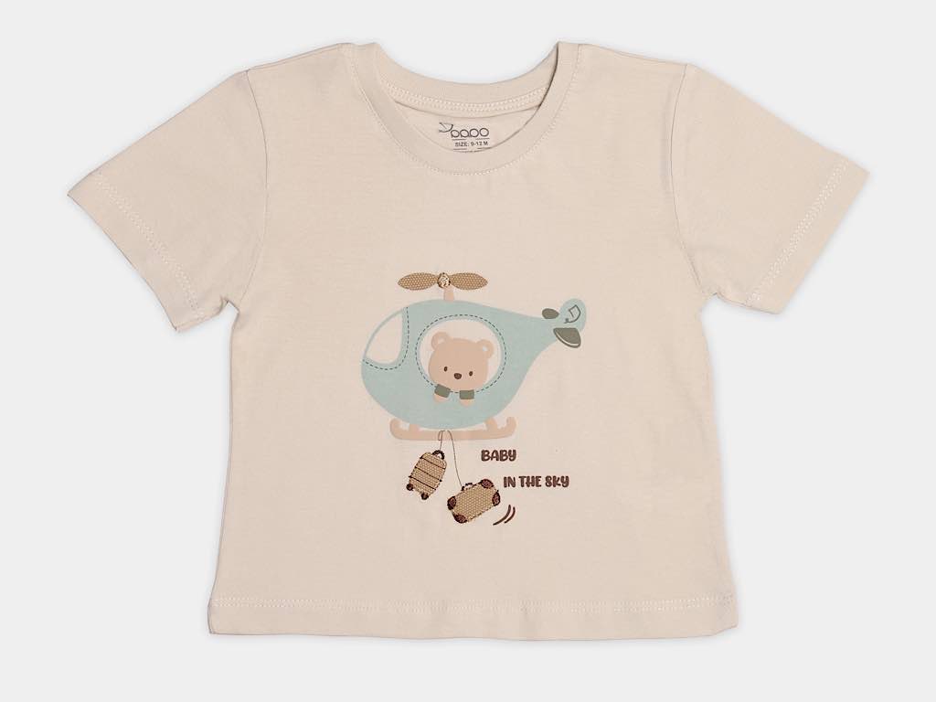 تیشرت و شلوارک کتان پسرانه طرح هلی کوپتر مدل kamin پاپو papo