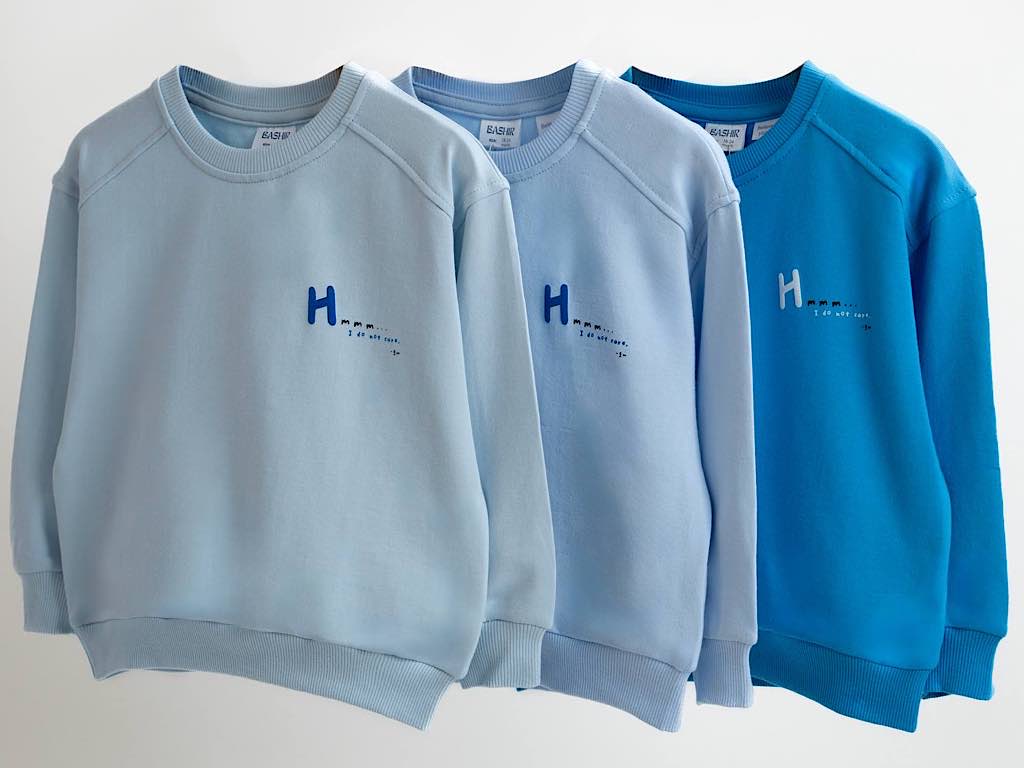 بلوز آستین بلند دورس رنگ آبی طرح H بشیر Bashir