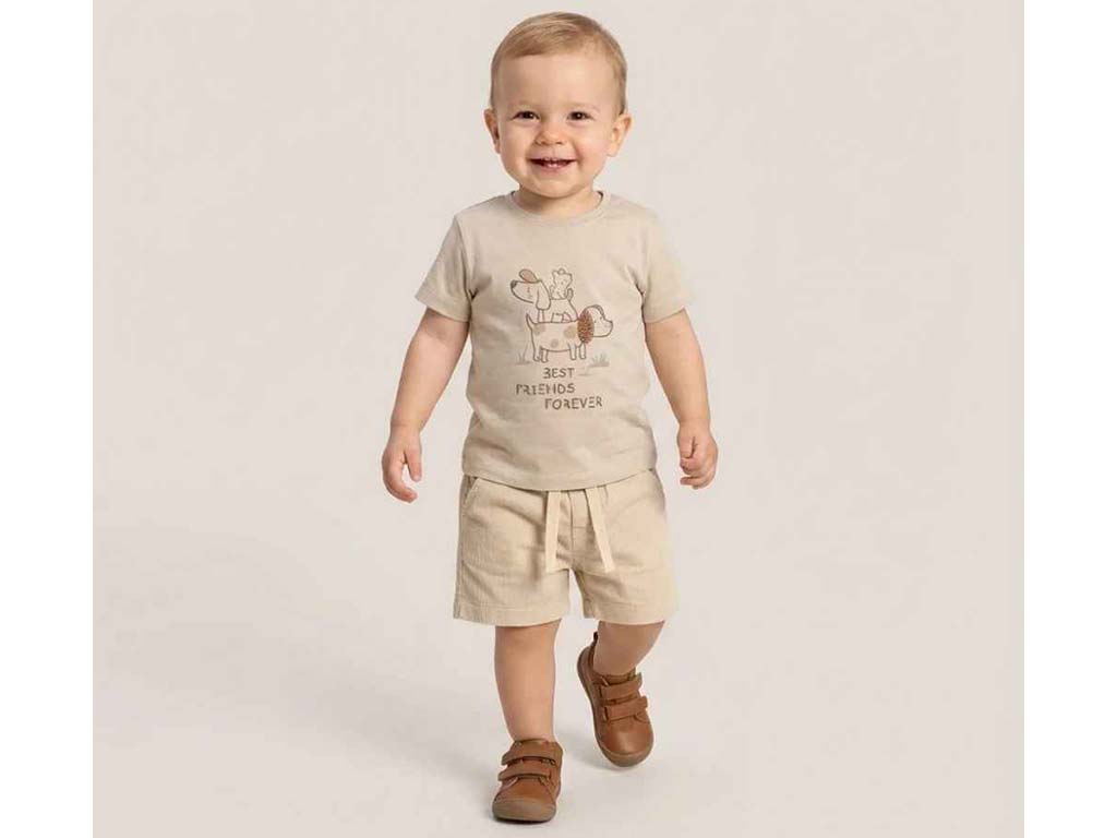 تیشرت و شلوارک کتان پسرانه طرح سگ مدل  daniyar پاپو papo